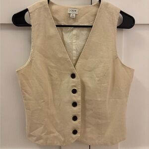 J. Crew Beige Button-Front Vest